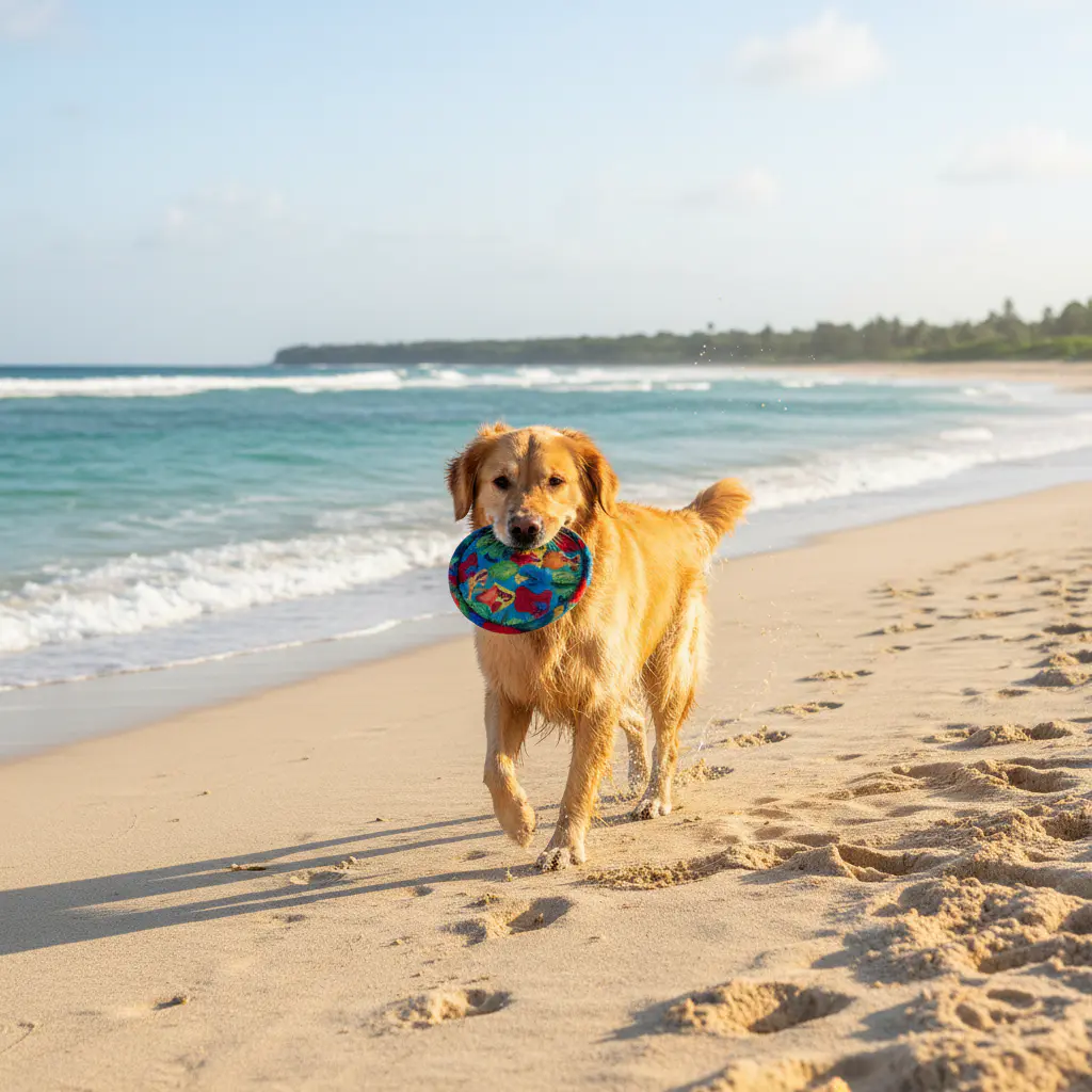 Happy dog playing